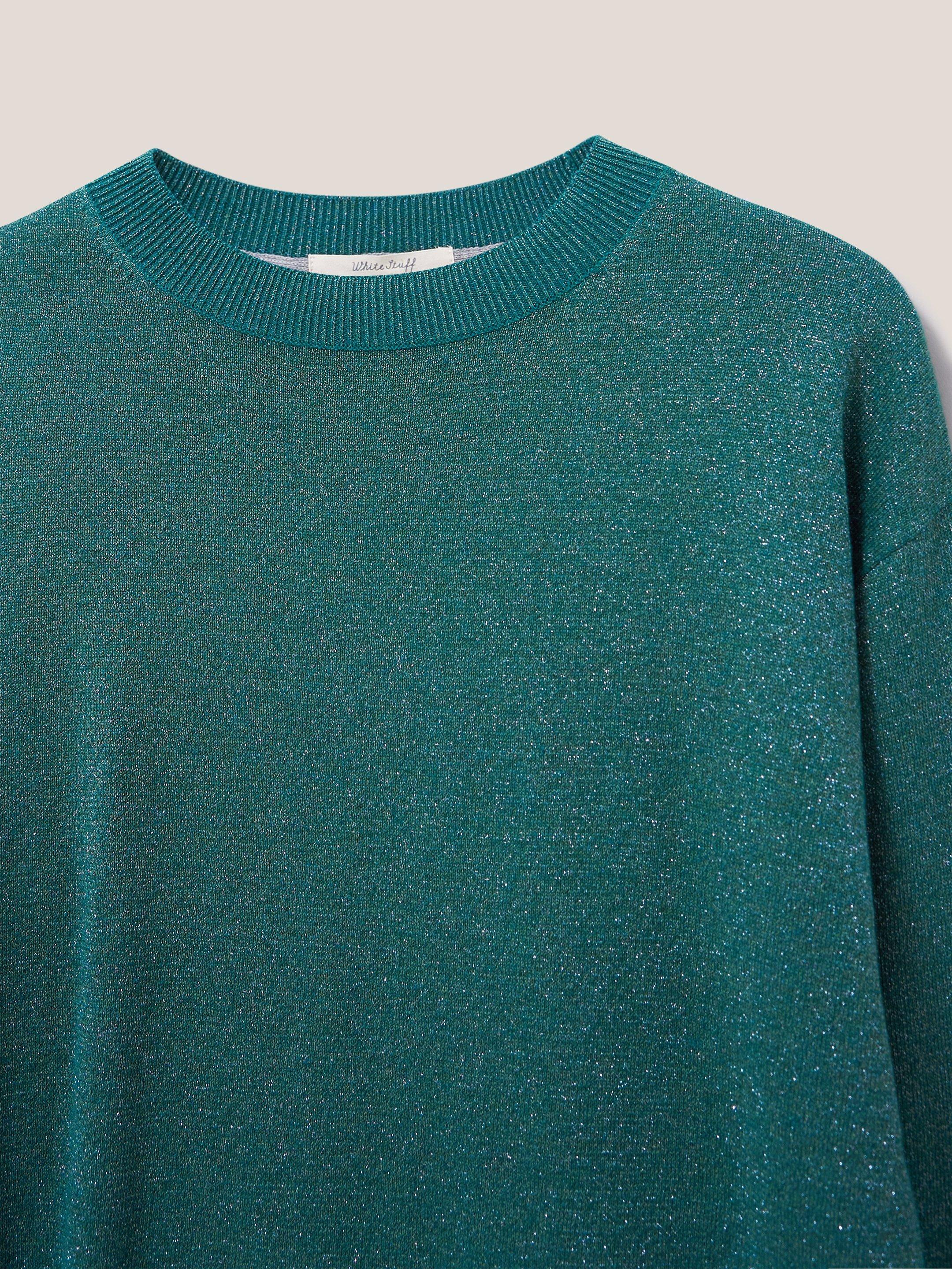 Night Sky Jumper in DK TEAL - FLAT DETAIL