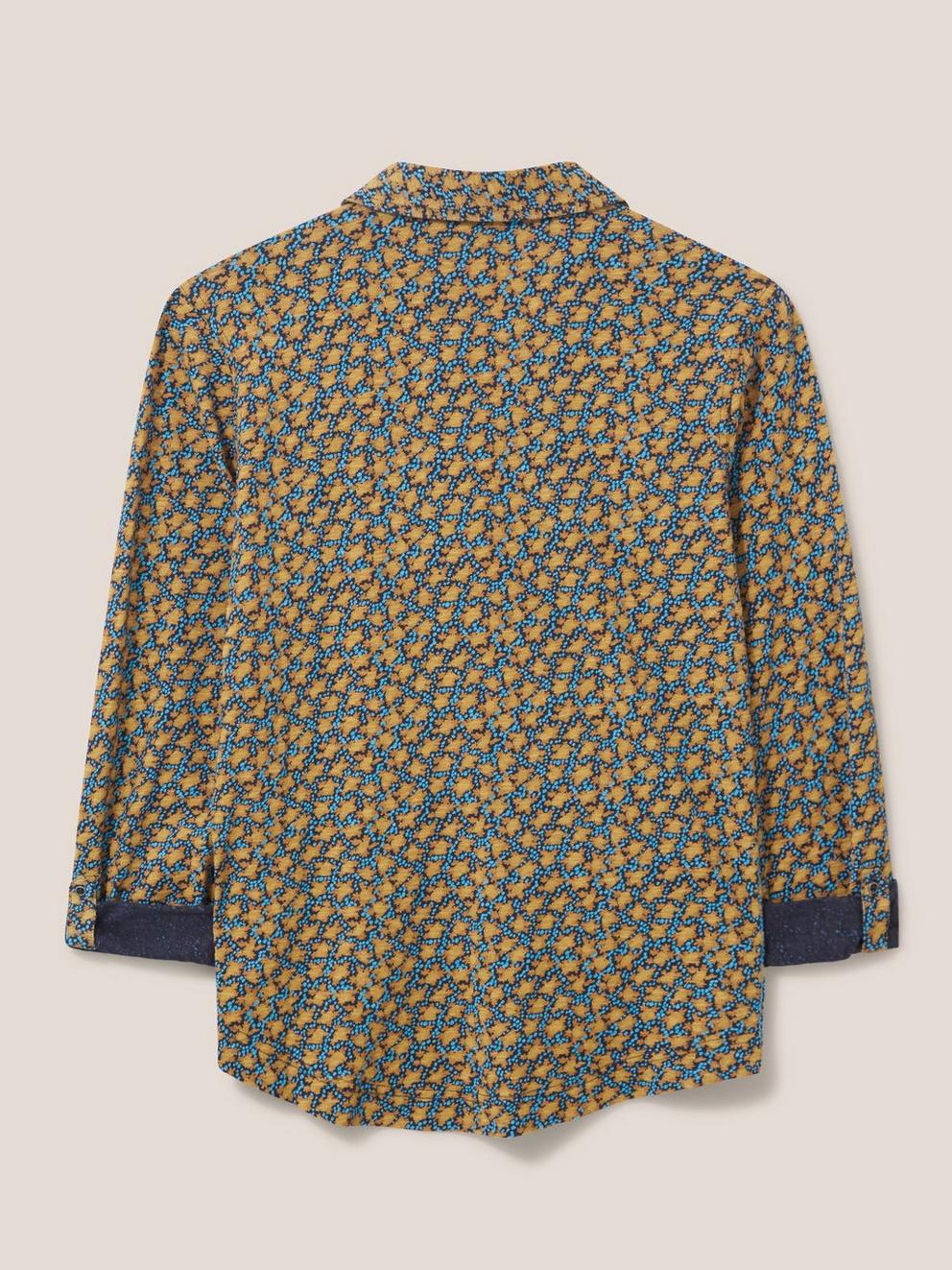 Annie Patterned Jersey Shirt in CHART MLT - FLAT BACK