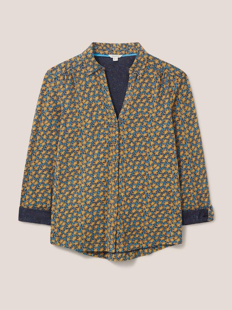 Annie Patterned Jersey Shirt in CHART MLT - FLAT FRONT