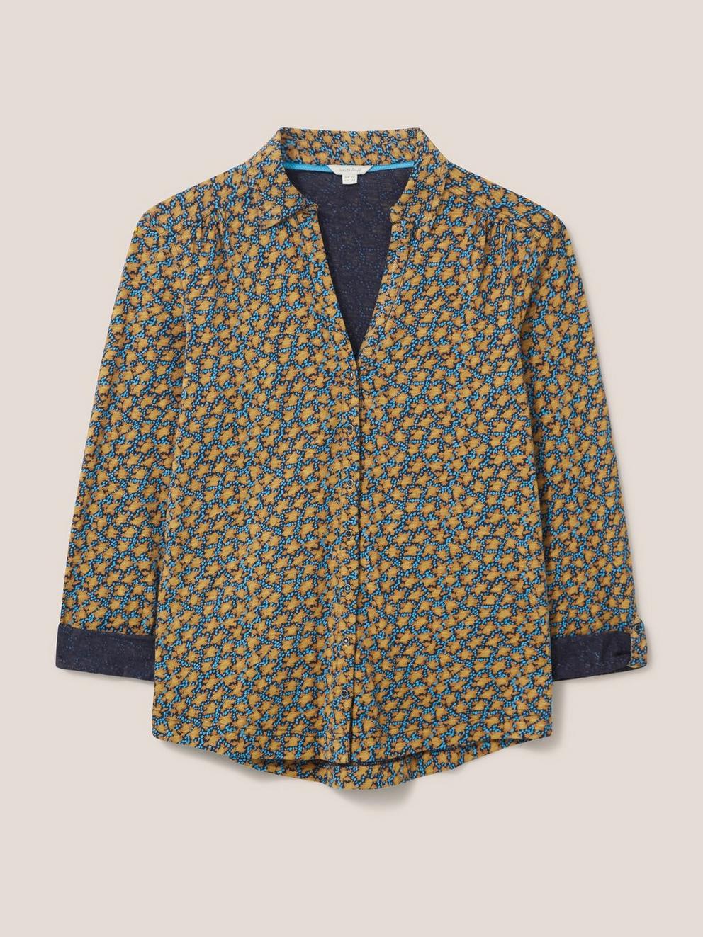 Annie Patterned Jersey Shirt in CHART MLT - FLAT FRONT