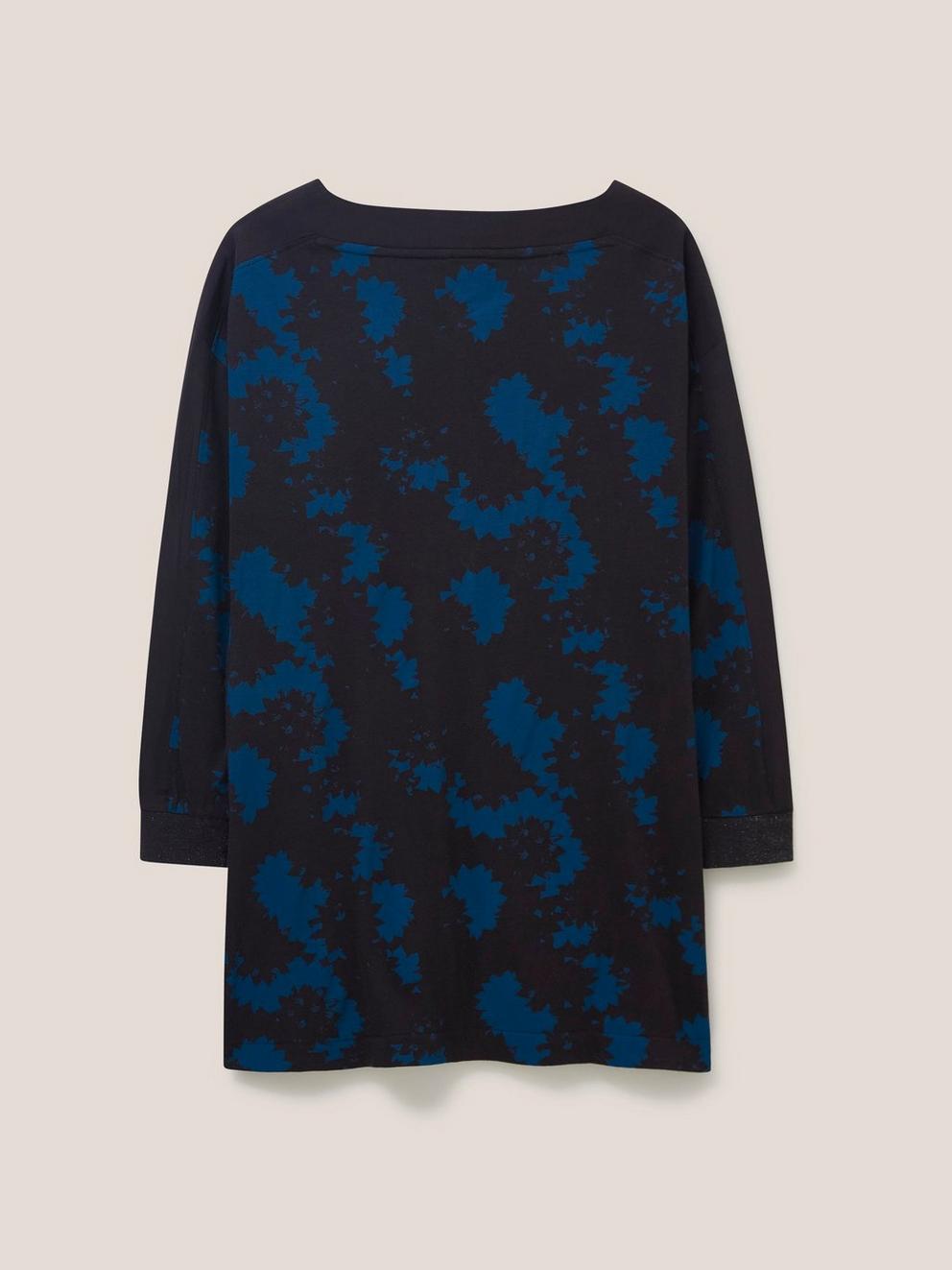 Holly Jersey Tunic in GREY MLT - FLAT BACK