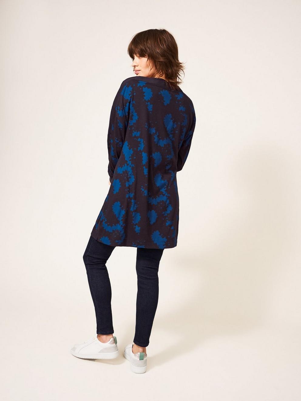 Holly Jersey Tunic in GREY MLT - MODEL BACK