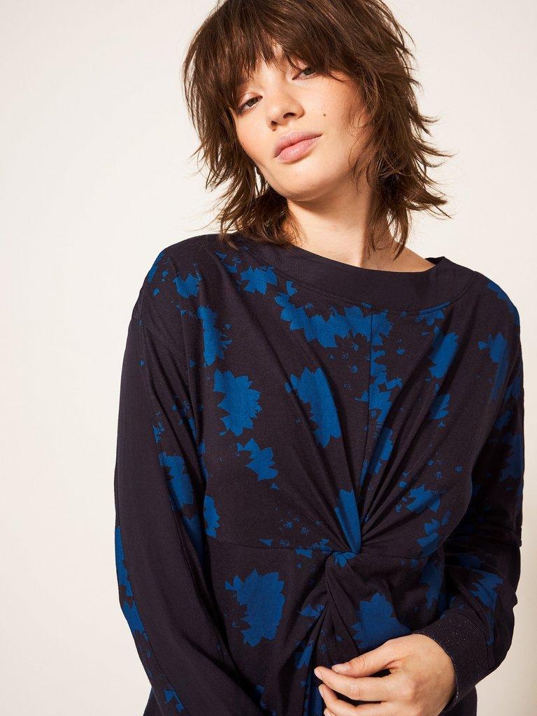 Holly Jersey Tunic in GREY MLT - MODEL DETAIL