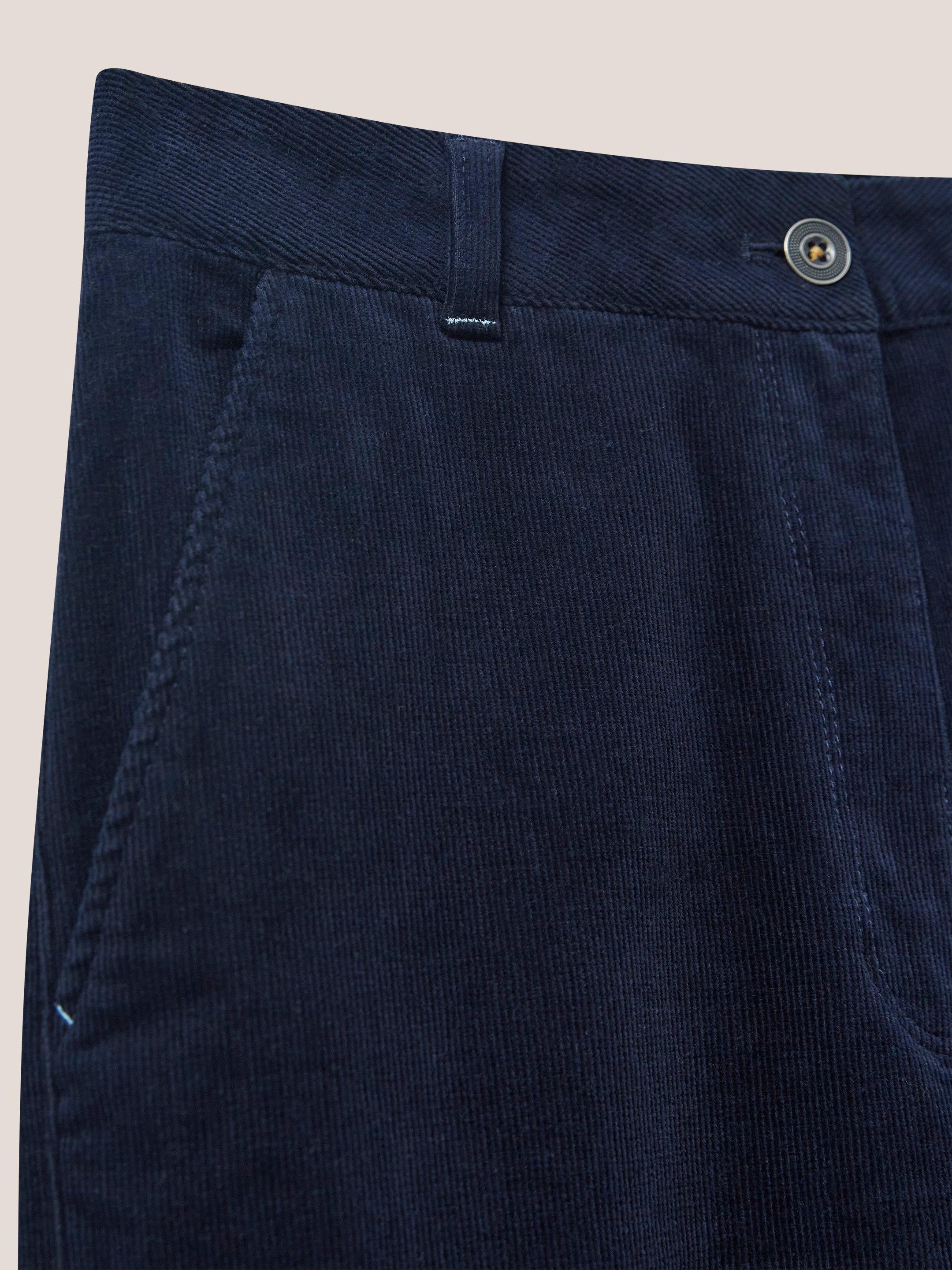 Harper Cord Wide Leg Trouser in DARK NAVY - FLAT DETAIL