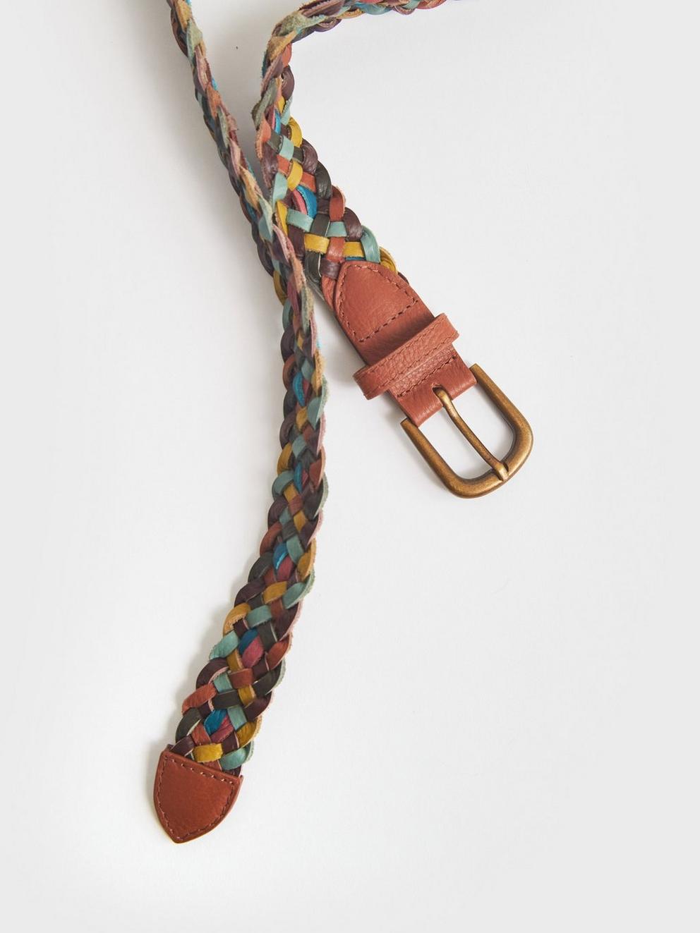 Fern Plait Belt in TEAL MLT - FLAT DETAIL
