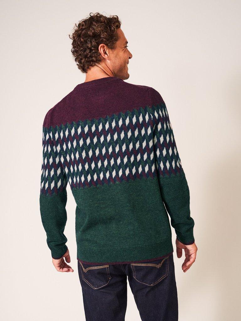 Baxton Pattern Crew in DEEP RED - MODEL DETAIL