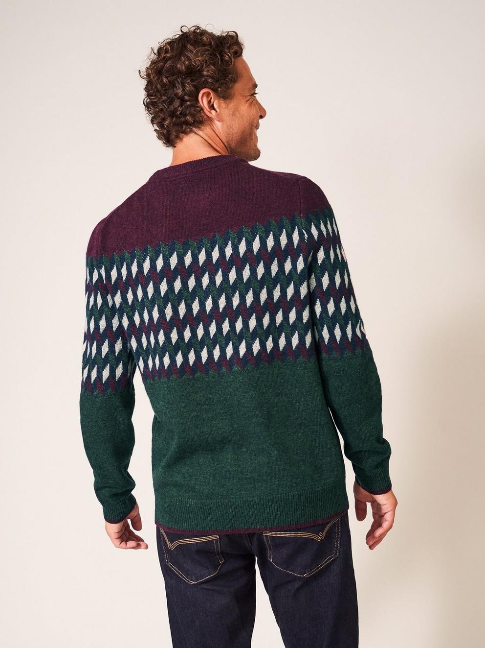 Baxton Pattern Crew in DEEP RED - MODEL DETAIL