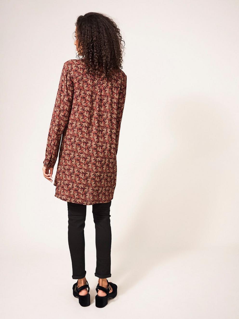 Georgie Tunic in PLUM MLT - MODEL BACK