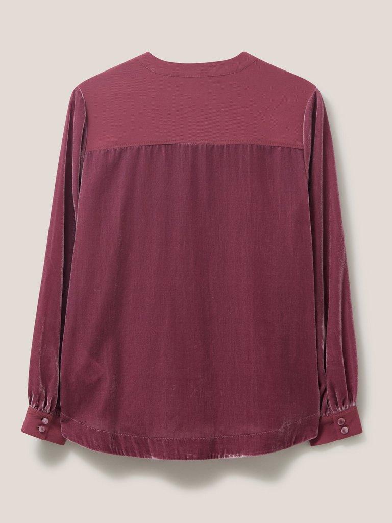 Kate Velvet Shirt in DUS PINK - FLAT BACK