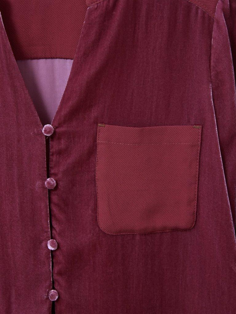 Kate Velvet Shirt in DUS PINK - FLAT DETAIL