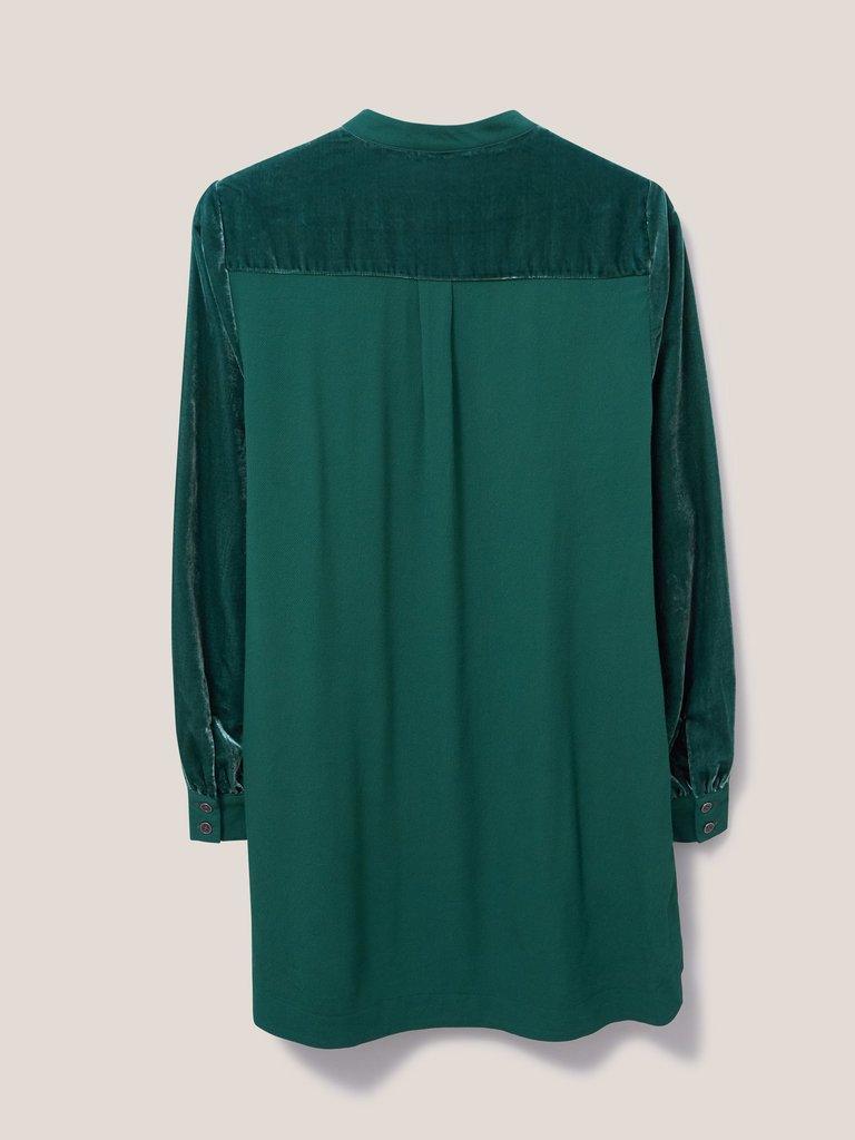 Dakota Velvet Tunic in MID TEAL - FLAT BACK