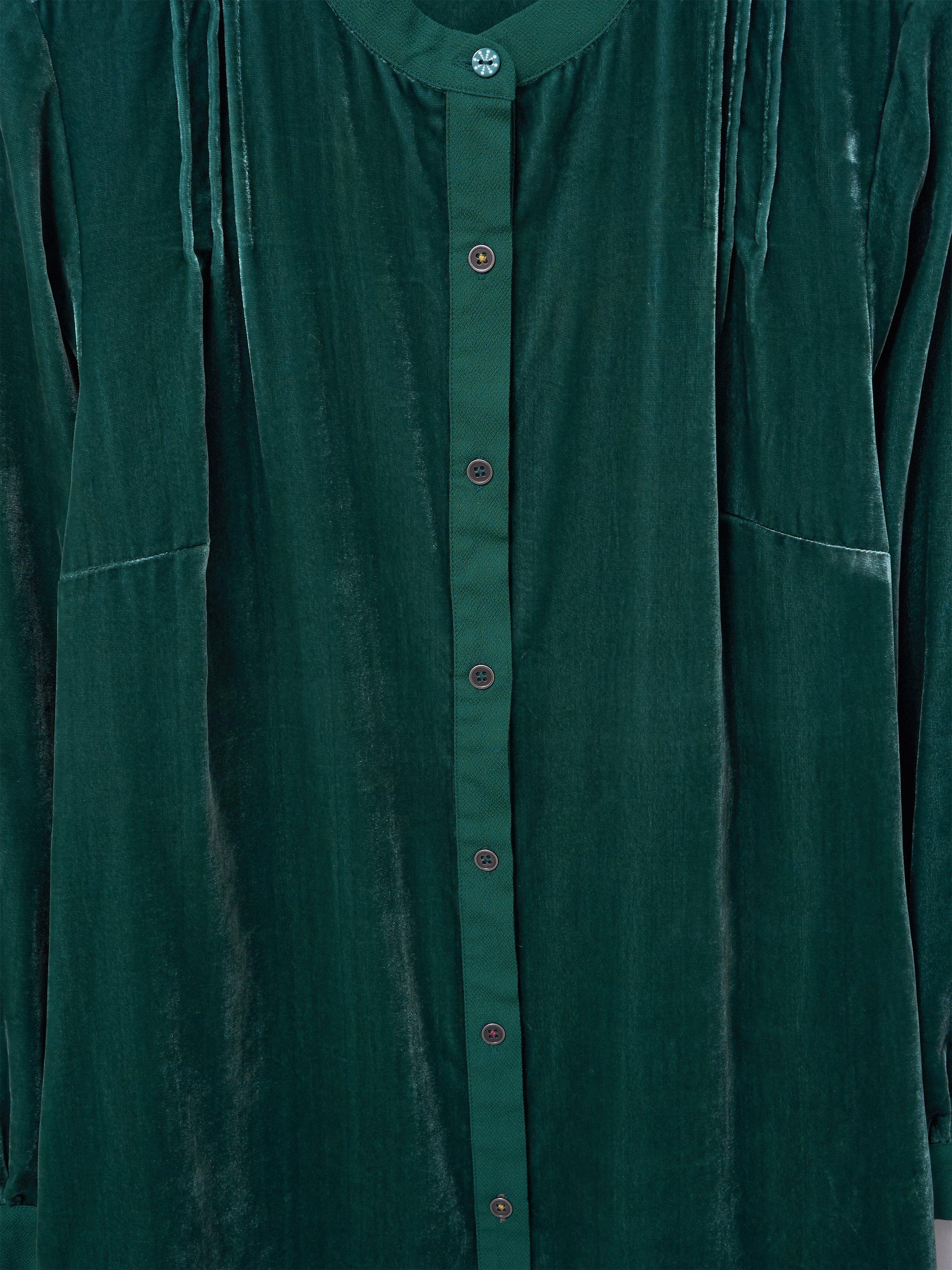 Dakota Velvet Tunic in MID TEAL - FLAT DETAIL