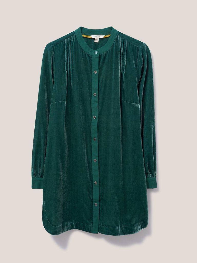 Dakota Velvet Tunic in MID TEAL - FLAT FRONT