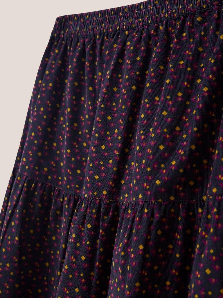 Jade Cord Tiered Skirt in GREY MULTI - FLAT DETAIL