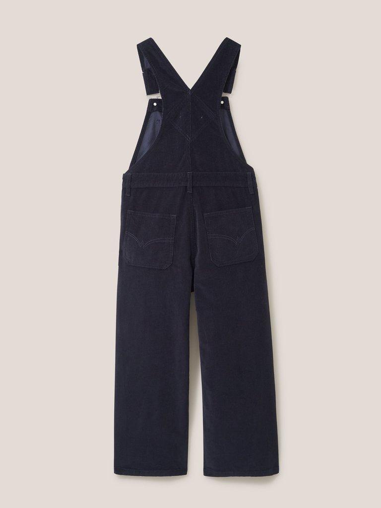 Kelly Wide Leg Cord Dungaree in DK GREY - FLAT BACK