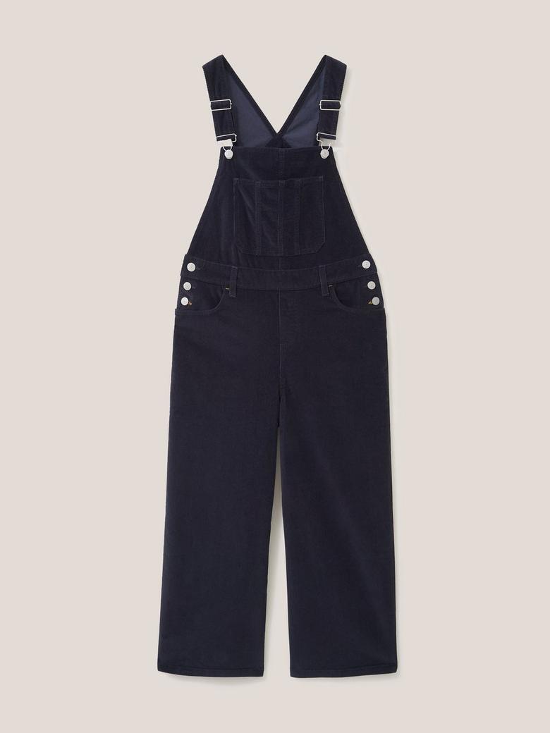 White Stuff Women's Kelly Wide Leg Cord Dungaree Ladies Casual Cropped  Jumpsuit