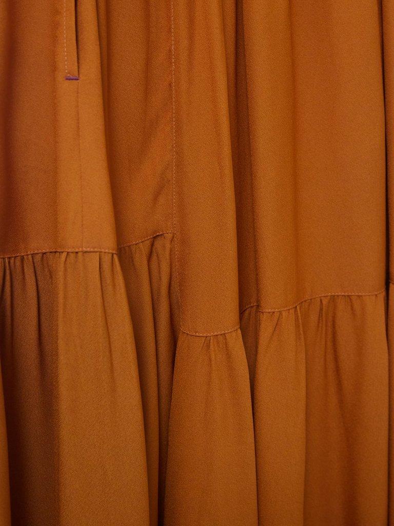 Bonny Midi Skirt in DK ORANGE - FLAT DETAIL