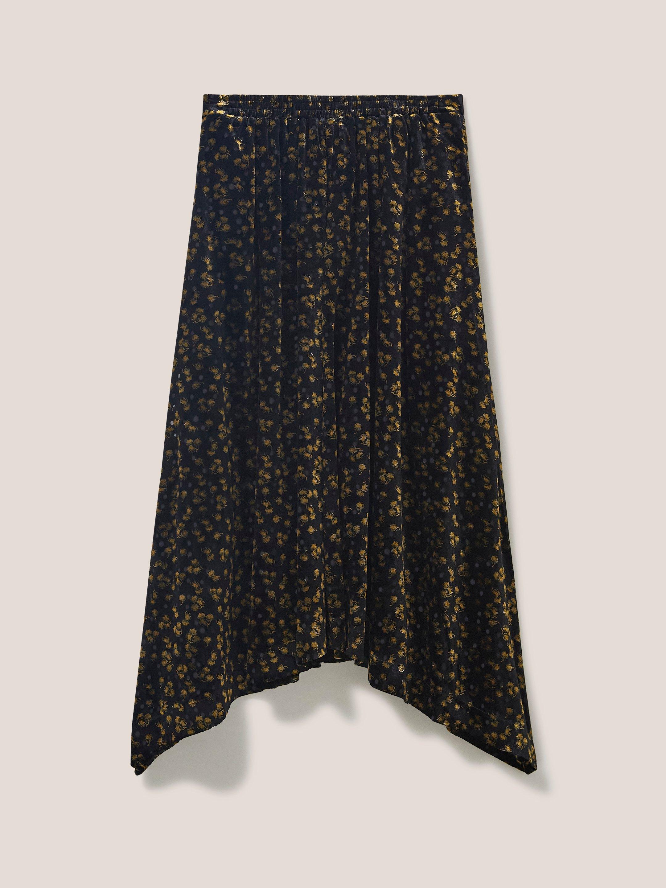Isabelle Devore Velvet Skirt in GREY MLT - FLAT BACK