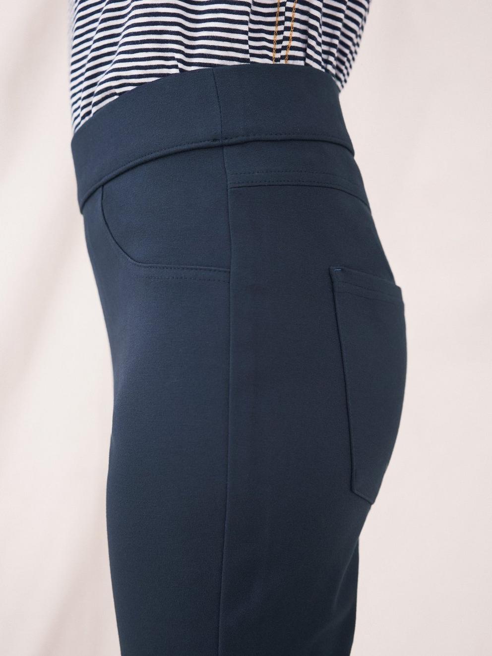 Jodie Ponte Casual Jeggings in DARK NAVY - MODEL DETAIL