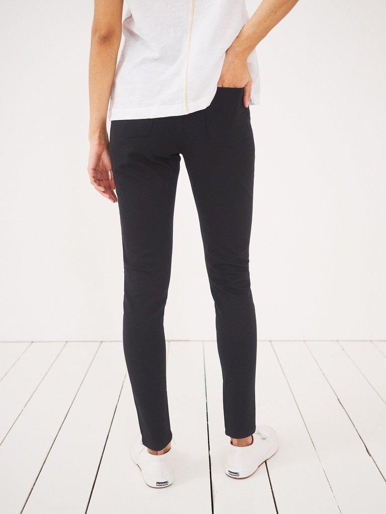 Jodie Ponte Casual Jeggings in PURE BLK - MODEL BACK