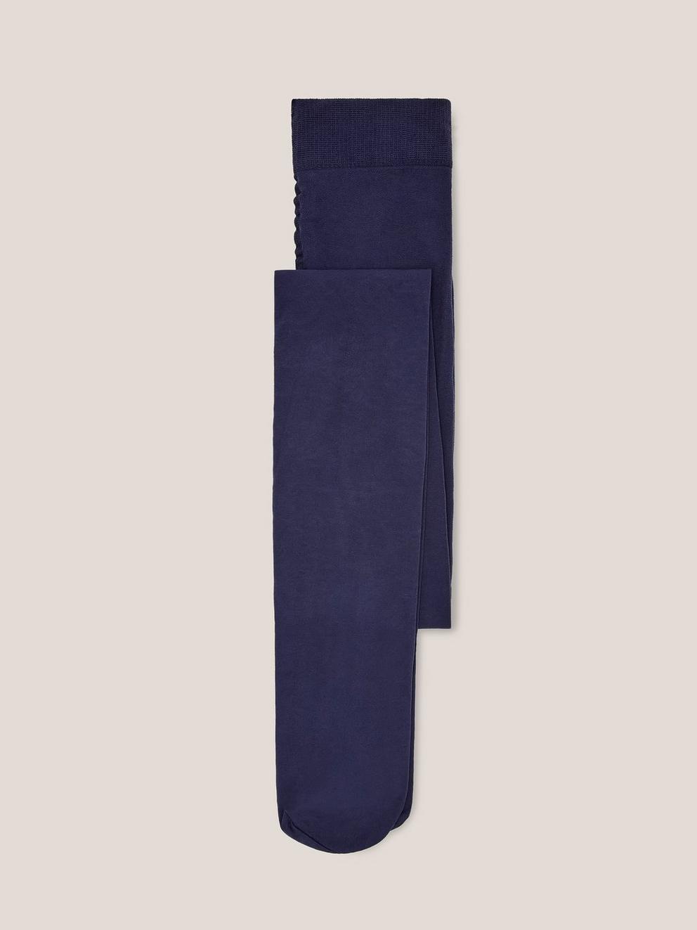 Olivia Opaque Tights in DARK NAVY - FLAT BACK