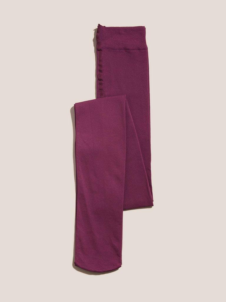 Olivia Opaque Tights in DK PLUM - FLAT BACK