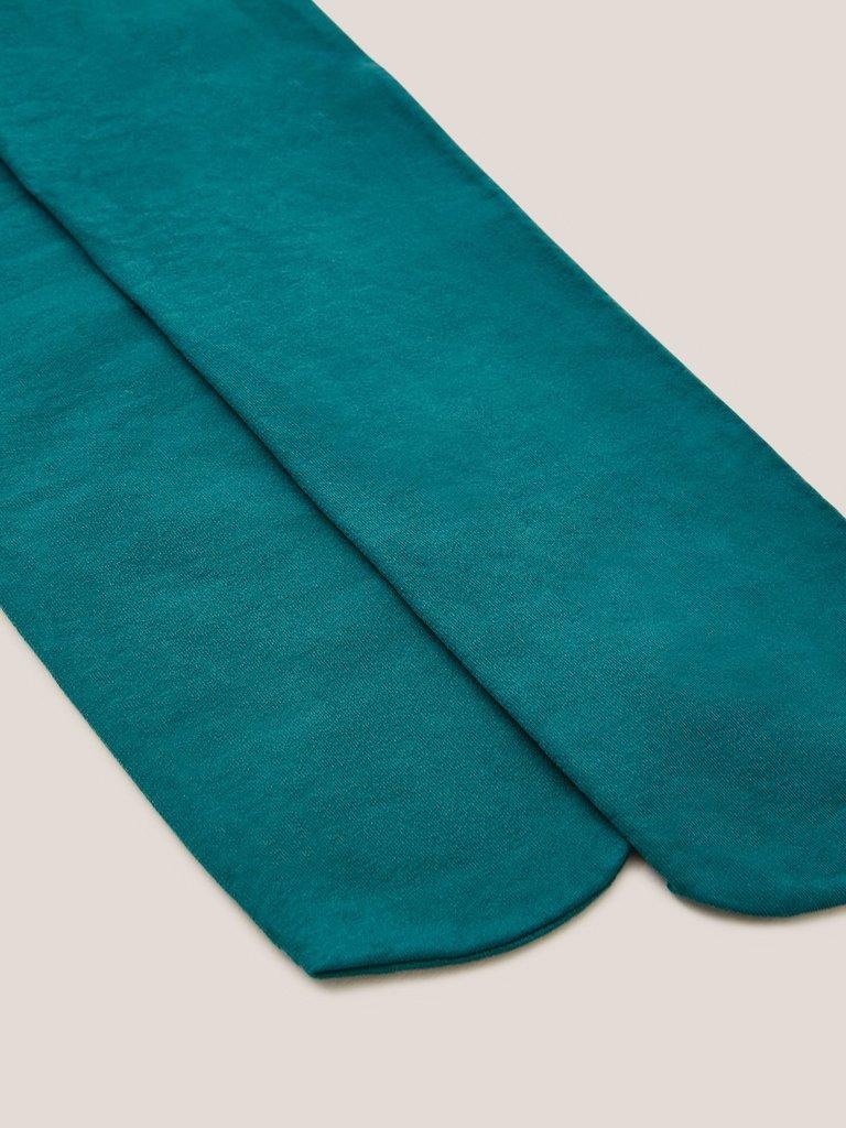 Olivia Opaque Tights in DK TEAL - FLAT DETAIL