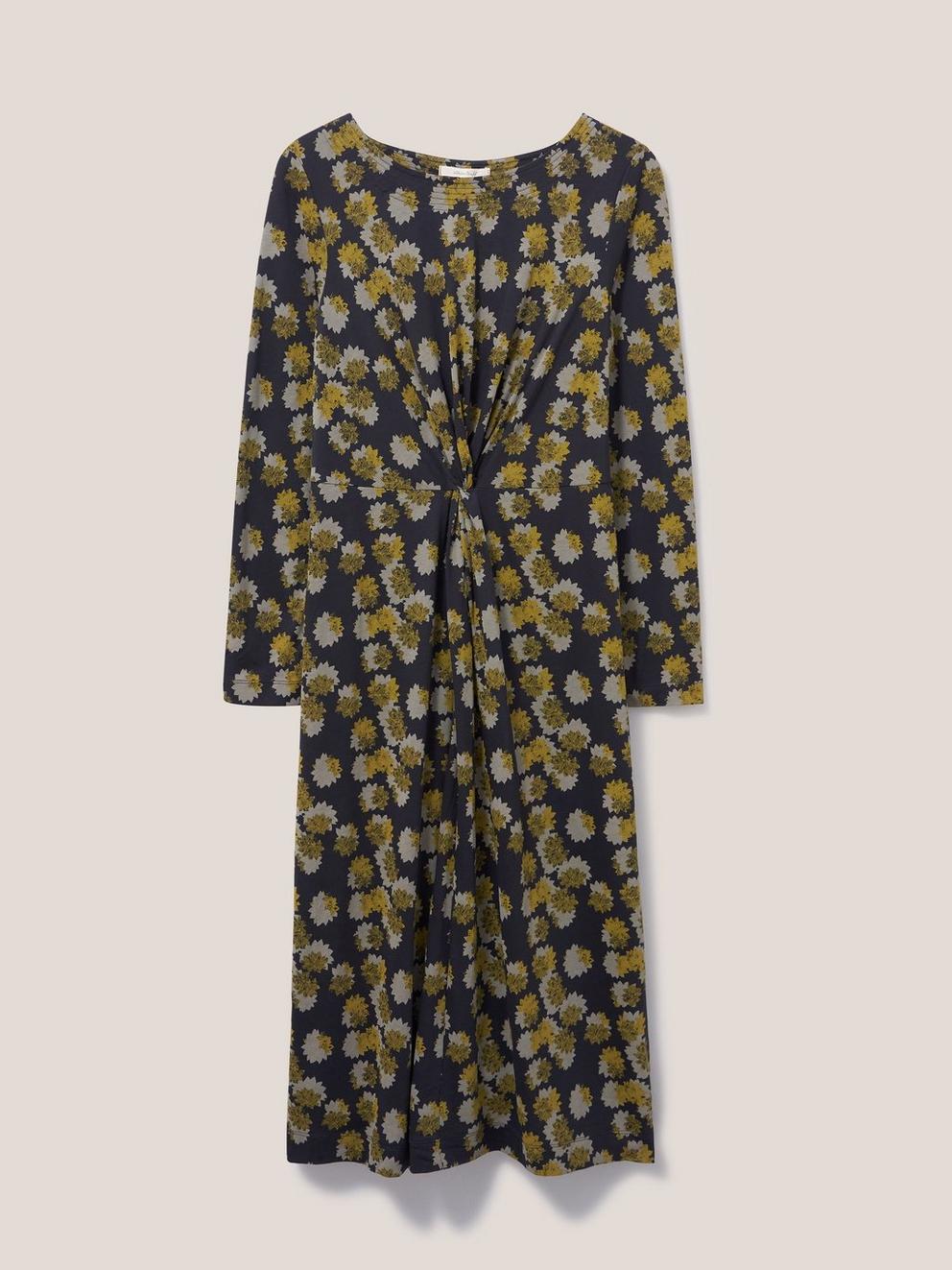 Lottie Twist Jersey Dress in GREY MLT - FLAT FRONT