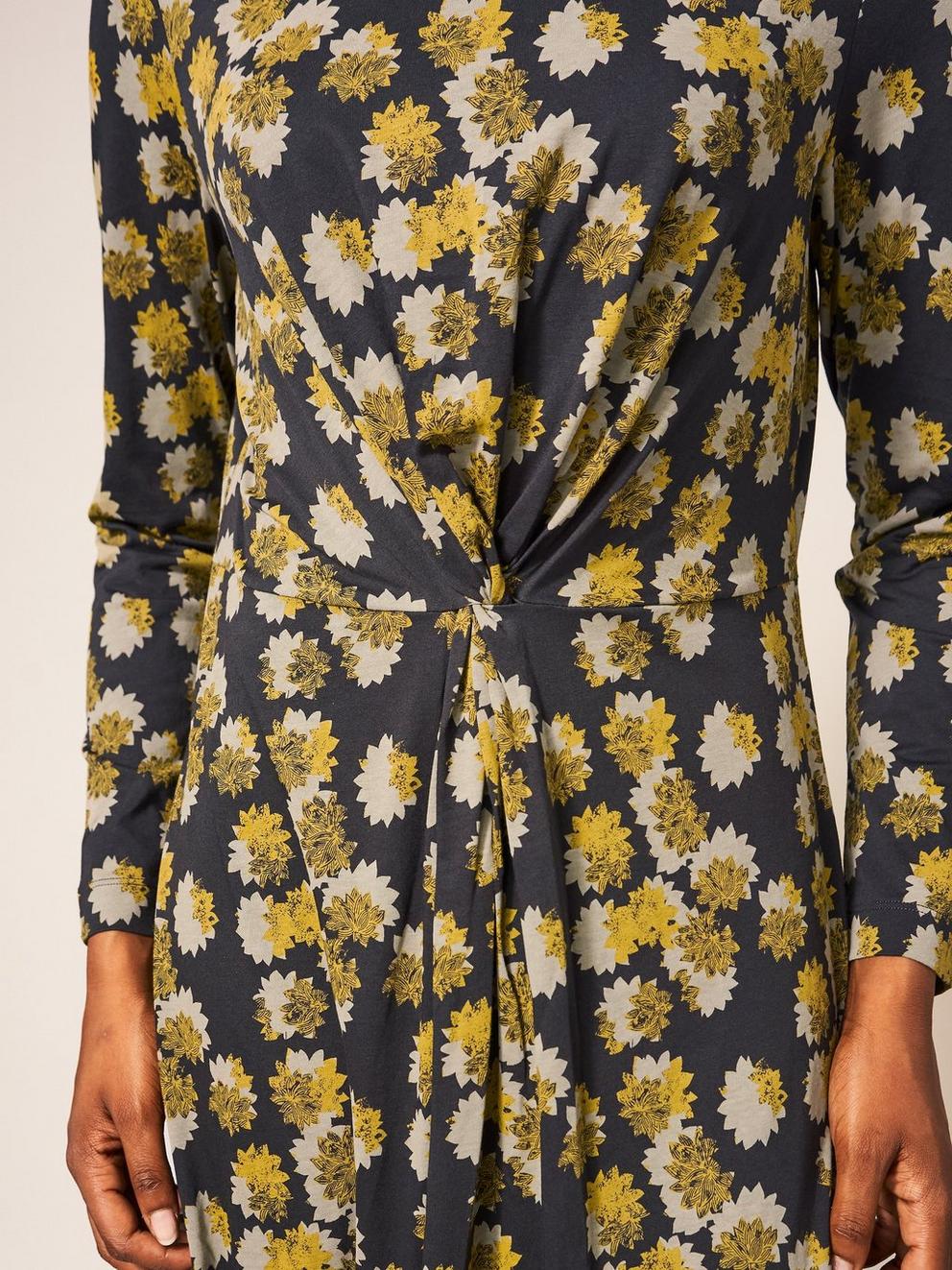 Lottie Twist Jersey Dress in GREY MLT - MODEL DETAIL