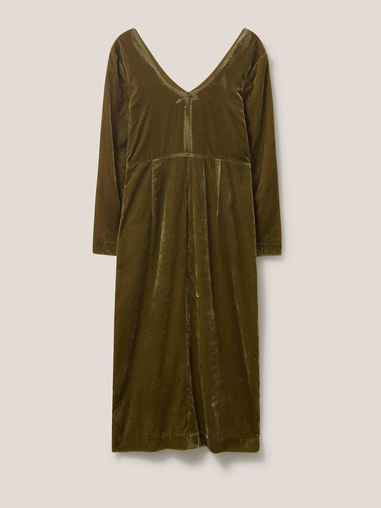 Nadia Velvet Dress in DK CHART - FLAT BACK