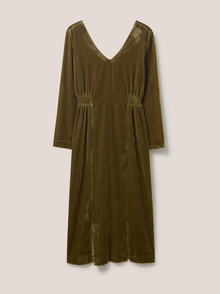 Nadia Velvet Dress in DK CHART - FLAT FRONT