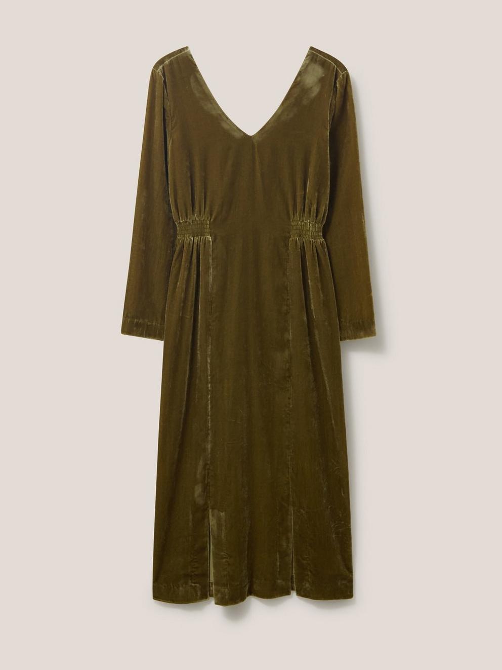 Nadia Velvet Dress in DK CHART - FLAT FRONT