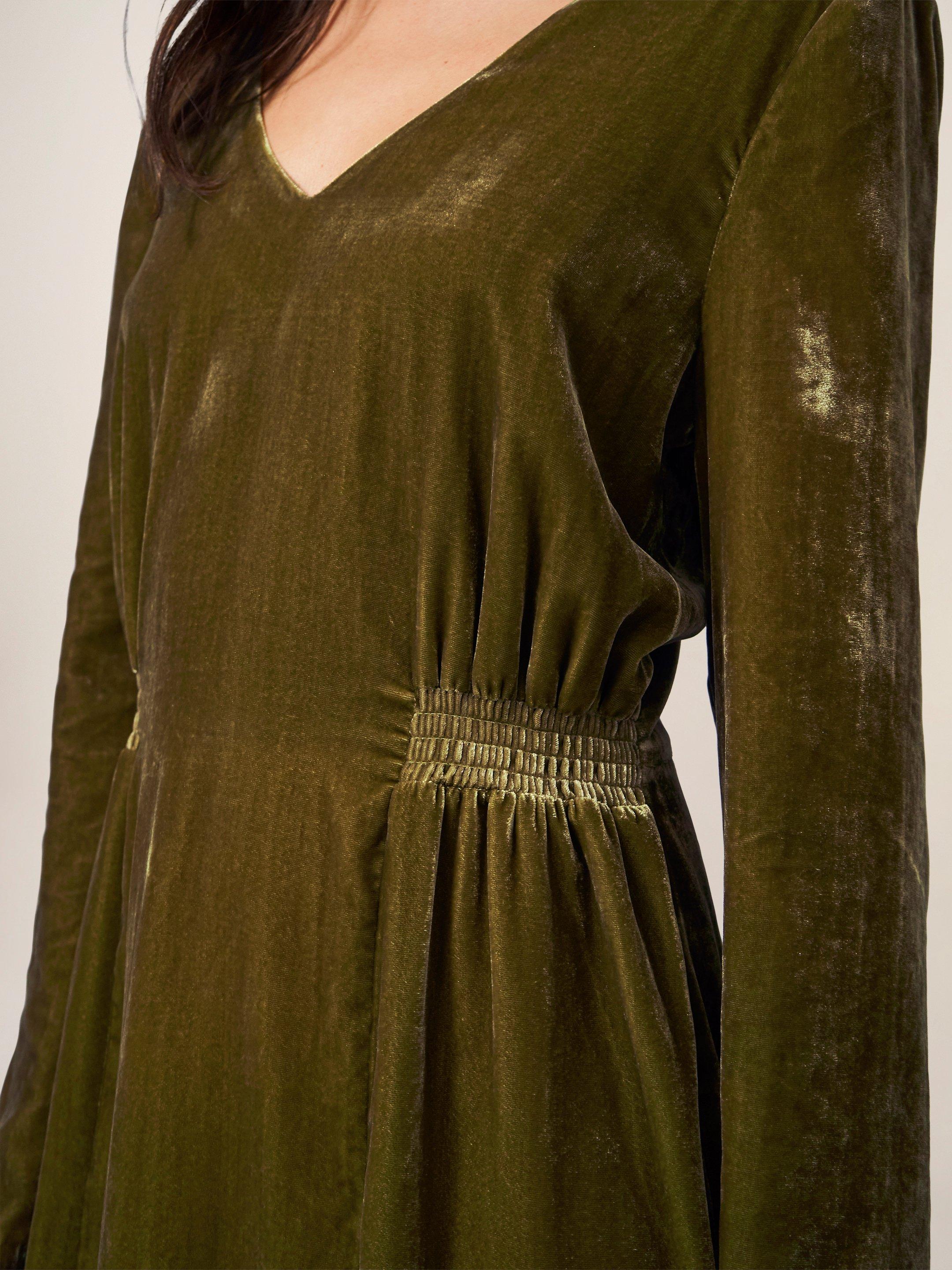 Chartreuse velvet outlet dress