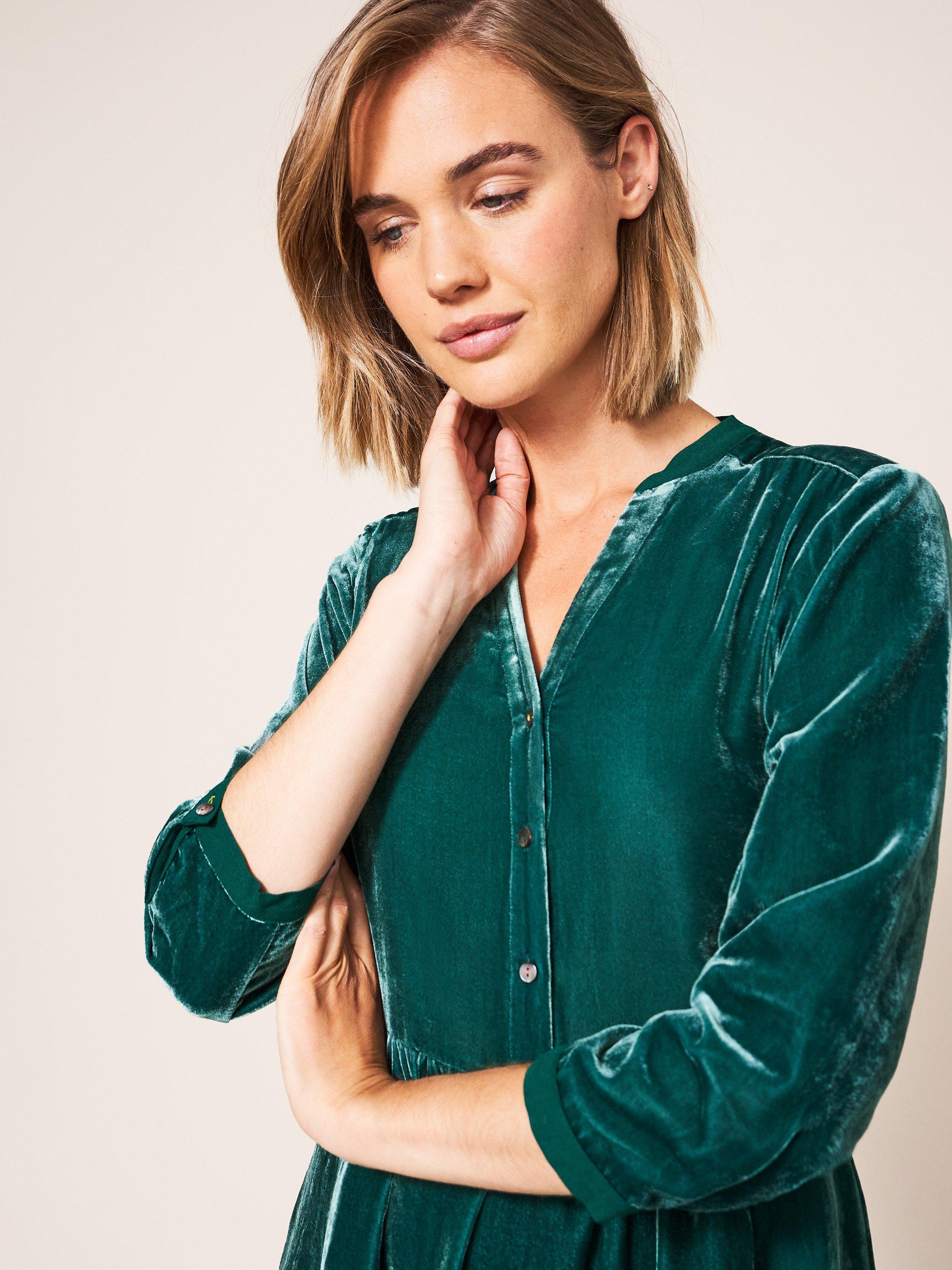 Free people hotsell green velvet dress