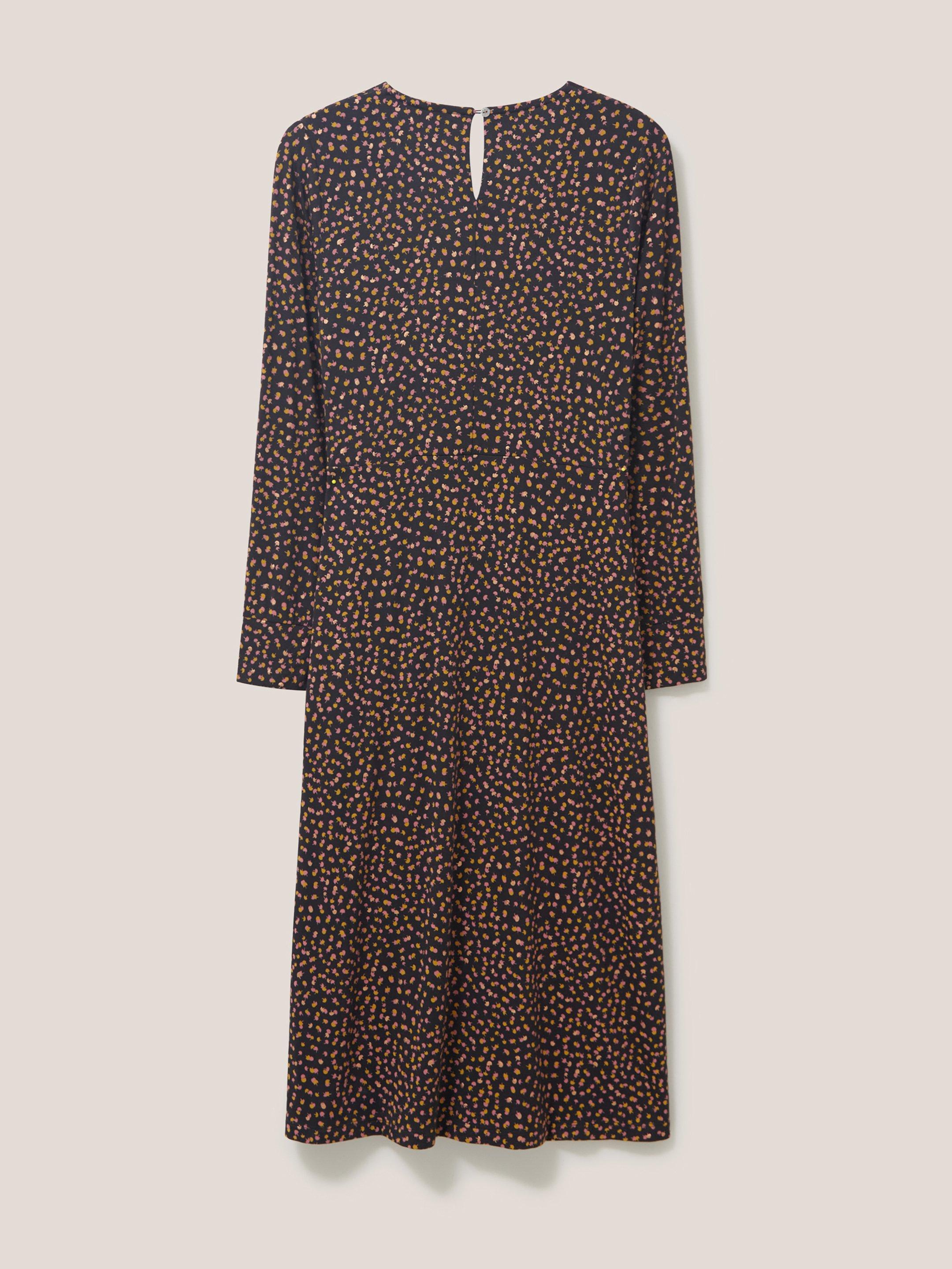 Rowan Eco Vero Jersey Dress in GREY MLT - FLAT BACK