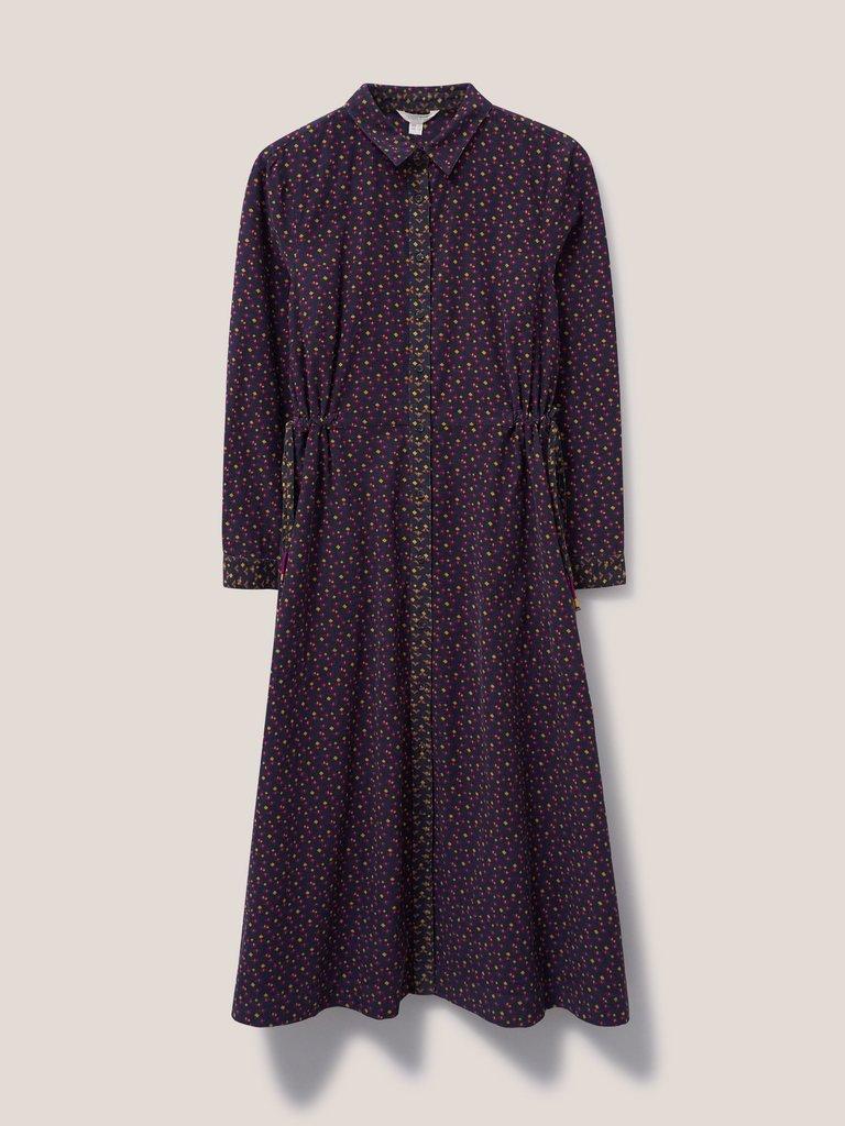 Jade Shirt Cord Dress in GREY MULTI - FLAT FRONT