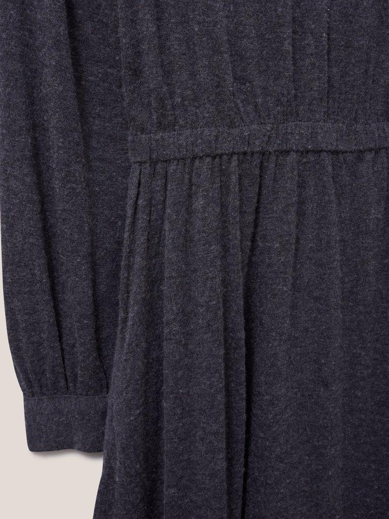 Olive Wool Mix Jersey Dress in CHARC GREY - FLAT DETAIL