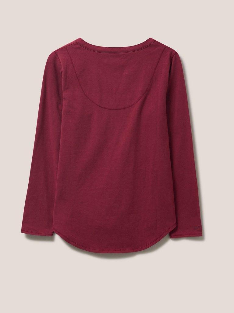 Berry PJ Top in DEEP RED - FLAT BACK