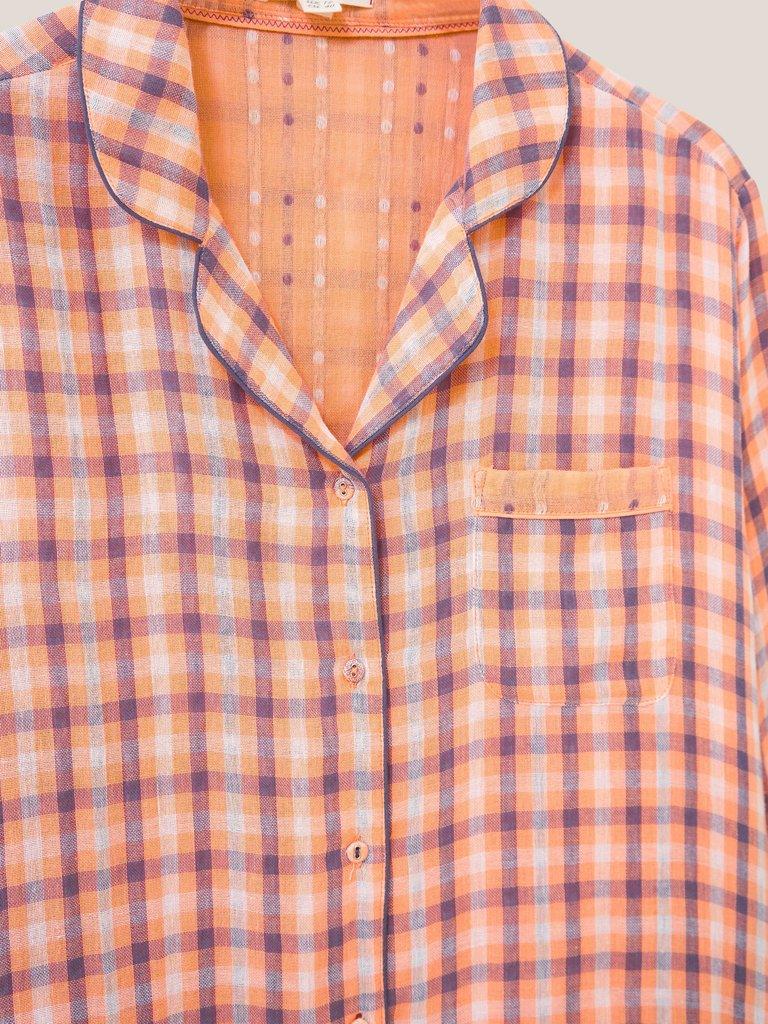 Nightsky Check PJ Shirt in PINK MLT - FLAT DETAIL