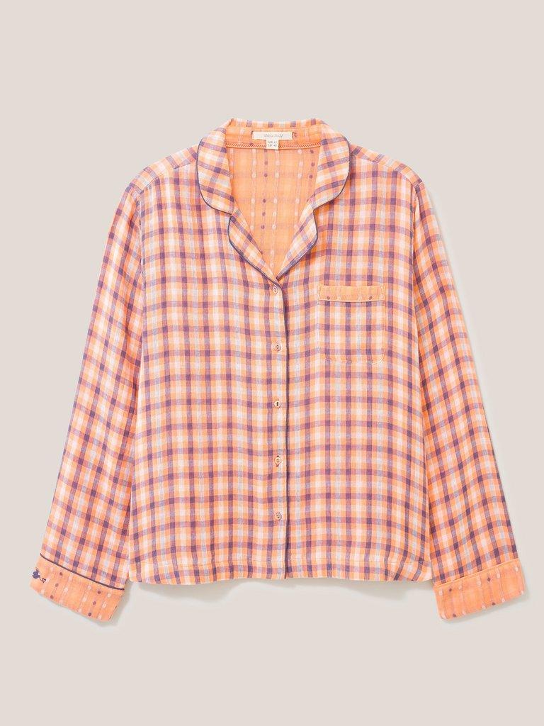 Nightsky Check PJ Shirt in PINK MLT - FLAT FRONT