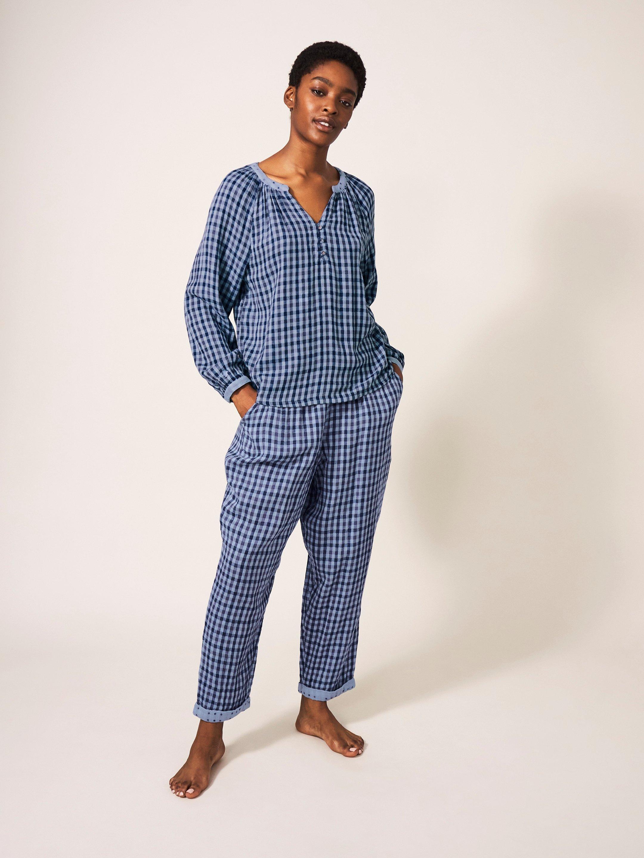 Nightsky Check PJ Bottom in BLUE MLT - LIFESTYLE