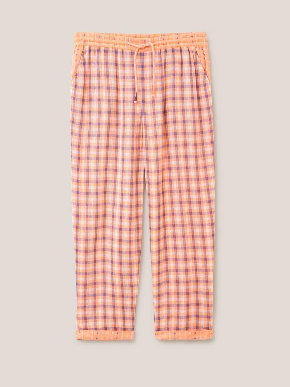 Nightsky Check PJ Bottom in PINK MLT - FLAT FRONT