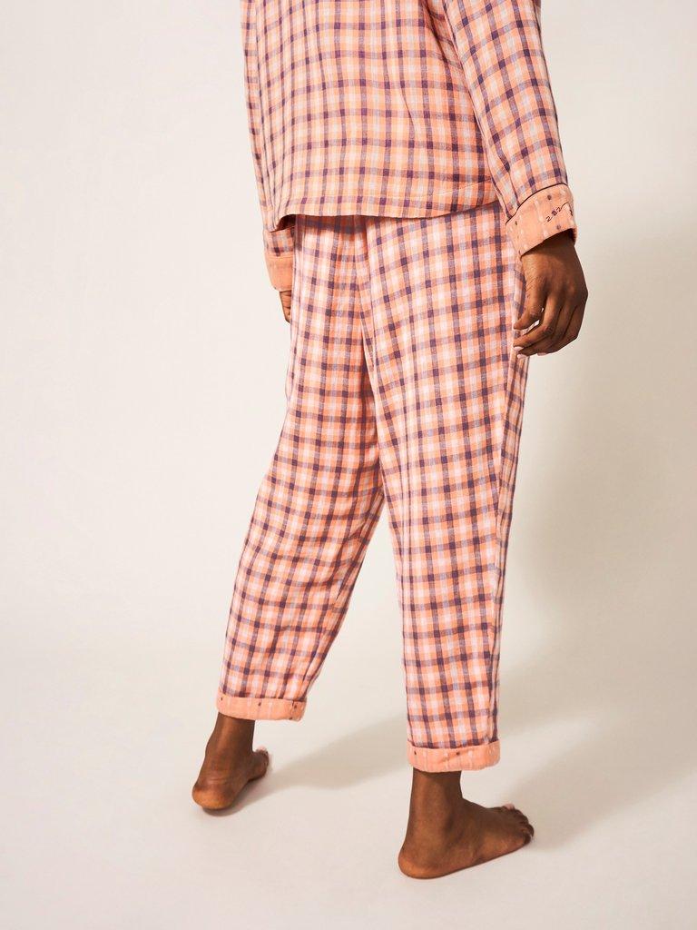 Nightsky Check PJ Bottom in PINK MLT - MODEL BACK