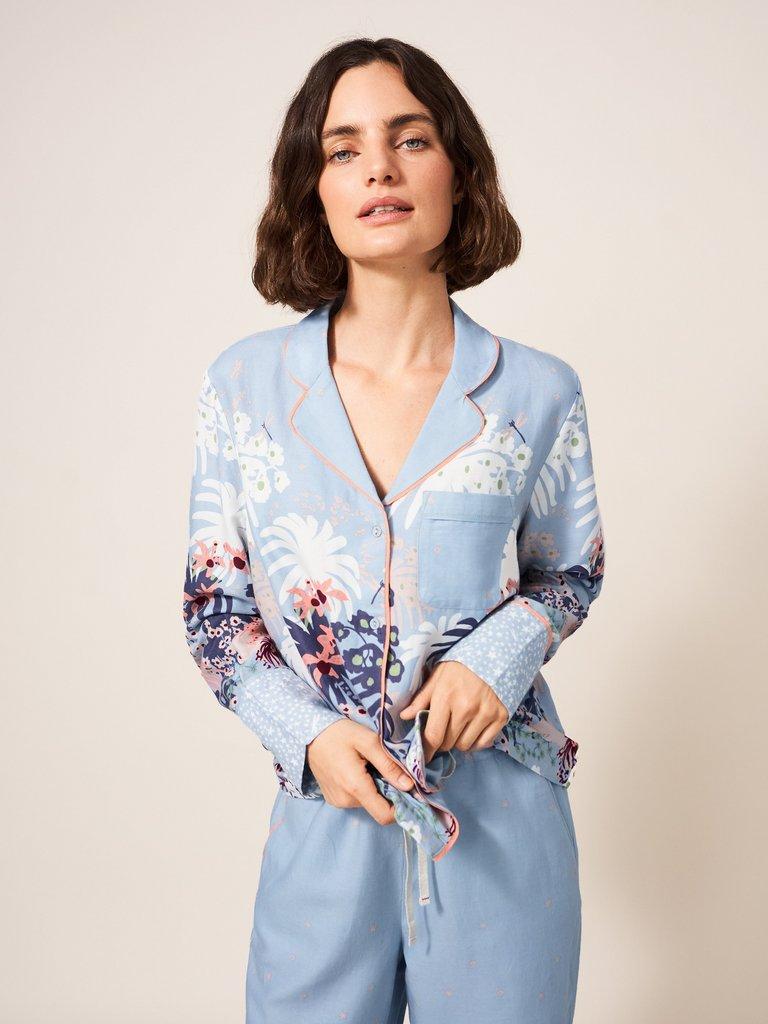 Nina Woven PJ Shirt in BLUE PR - LIFESTYLE