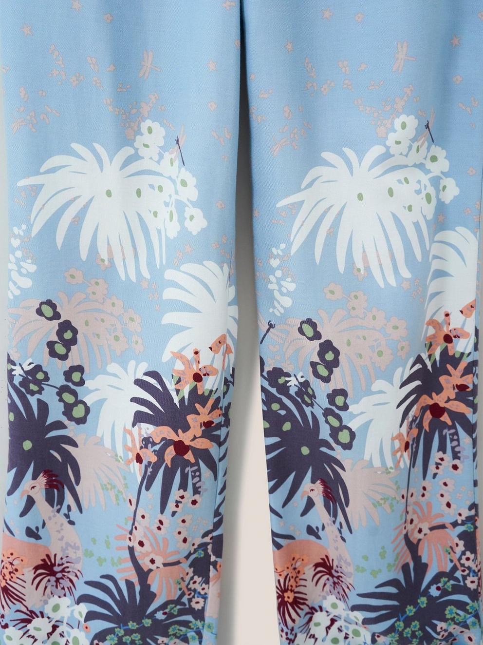 Nina Woven PJ Bottom in BLUE PR - FLAT DETAIL