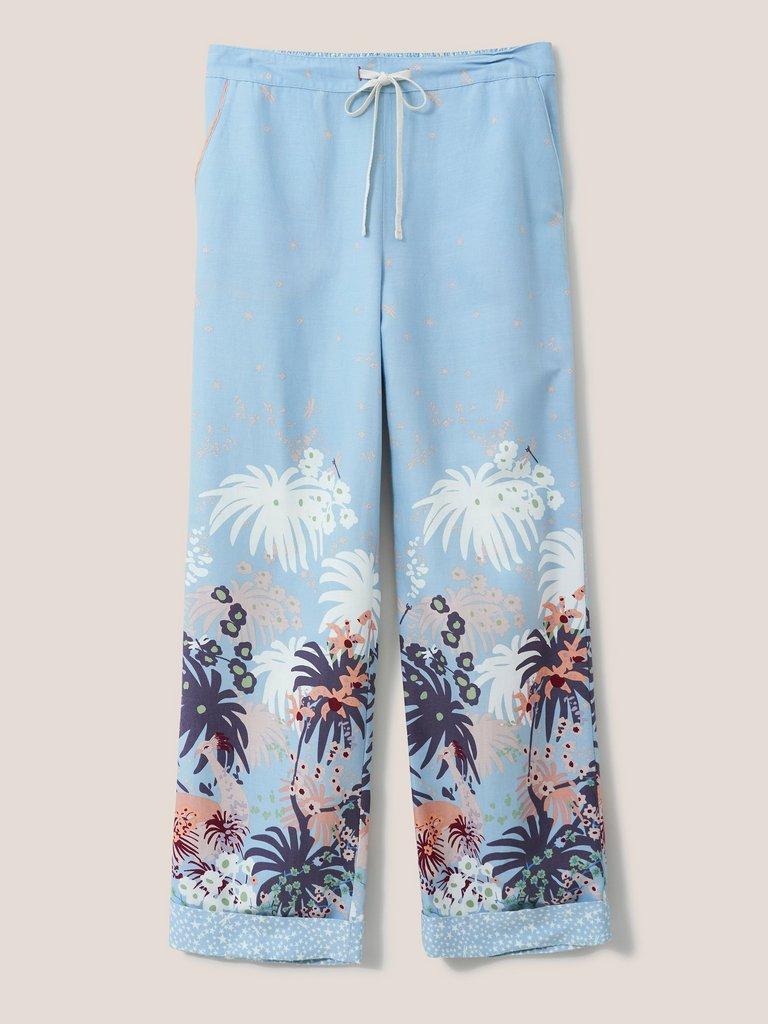 Nina Woven PJ Bottom in BLUE PR - FLAT FRONT