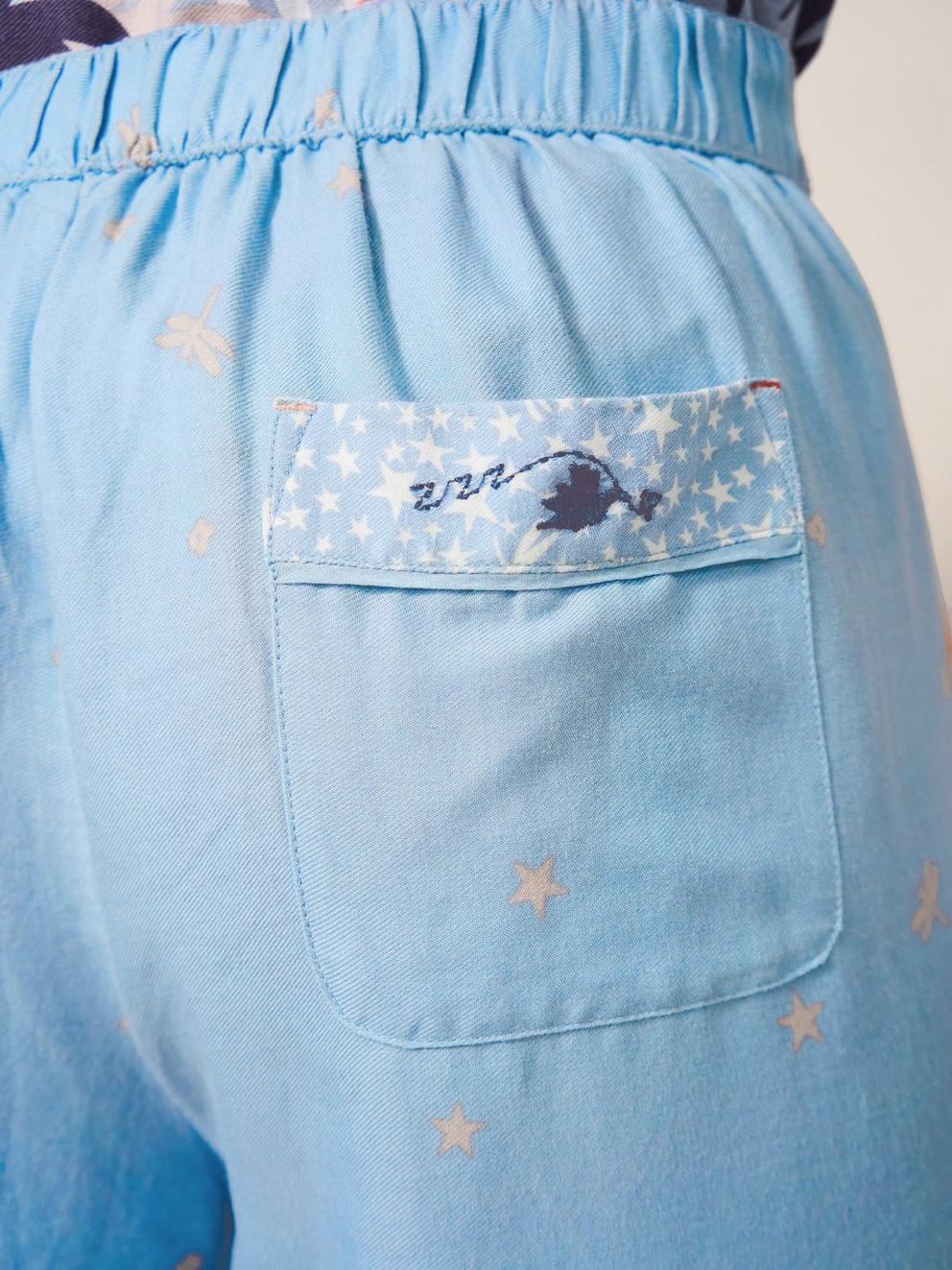 Nina Woven PJ Bottom in BLUE PR - MODEL DETAIL