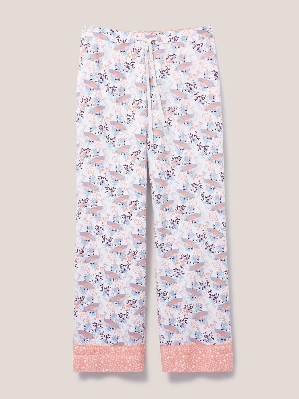 Nina Woven PJ Bottom in IVORY MLT - FLAT FRONT