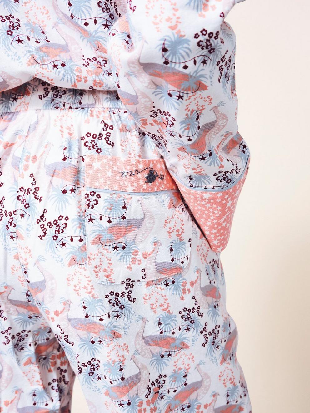 Nina Woven PJ Bottom in IVORY MLT - MODEL DETAIL