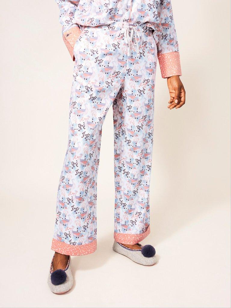 Nina Woven PJ Bottom in IVORY MLT - MODEL FRONT